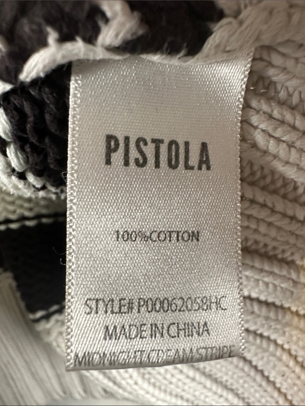 PISTOLA Arlo Striped Collared Sweater Black White 100% Cotton Polo Knit M - Picture 5 of 9
